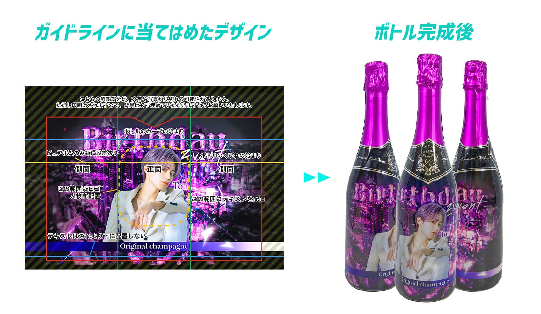 ガイドラインをデザインに当てはめた例