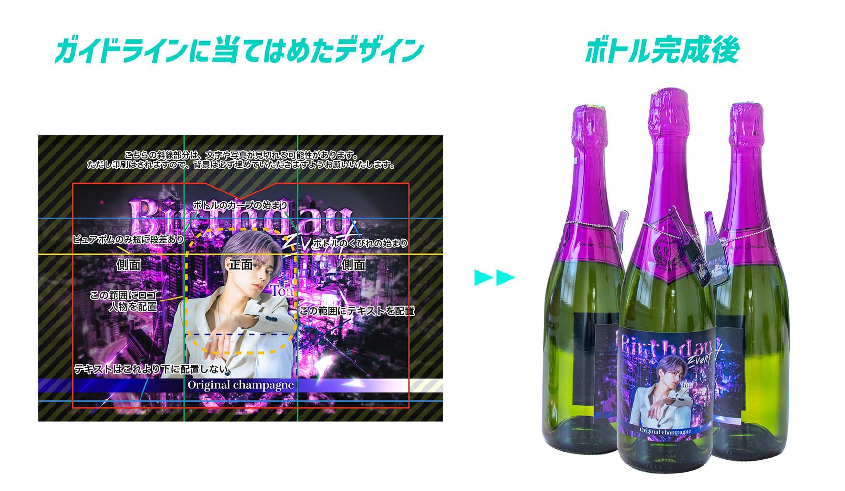 ガイドラインをデザインに当てはめた例